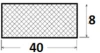 Profil 40 x 8 mm, mikroporöses EPDM 650, schwarz