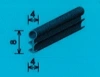 Profil 4 x 8 mm, PVC/TPE 55, schwarz