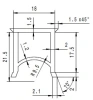 21 x 21 mm, PVC 65, schwarz, Nut 18 mm
