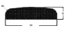 50 x 12 mm, mikroporöses EPDM 550, Profil, schwarz