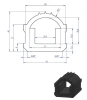 Profil 43 x 40 mm, PVC 61, schwarz