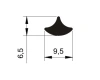 Profil 9,5 × 6,5 mm, TPE 65, schwarz, Keil, 1549811