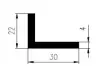 22 x 30 x 4 mm L-Profil aus Silikon