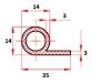 35 × 14 mm, TPE 65, schwarz, P-Profil