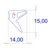 15 x 14 mm, PVC 65, weiß
