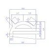 10,2 × 6,9 mm, PVC 46, schwarz, Profil V2,