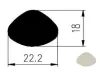 22,2 × 18 × 73 mm, Sil, grau
