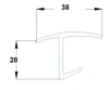 Profil T 38 × 28 mm, PVC 65, schwarz