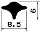 1835 – Keil, 8,5 × 6 mm, PVC 61, weiß