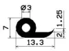 1967/EPDM70-P-Profil mit Rillen