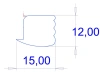 15 x 12 mm, PVC 65, schwarz