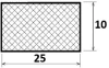 Profil 25 x 10 mm, mikroporöses EPDM 650, schwarz