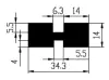 34,3 × 14/14 mm EPDM 70 / H-Profil 