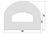 D-Profil 25013, TPE 65, 50 × 40 mm, schwarz