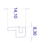 14,1 × 8,3 mm, PVC 65, schwarz