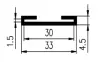 30 × 4,5 mm EPDM70 C-Profil