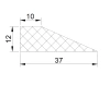 37 x 12 mm, TPE 65, schwarz, dreieckig, Nr. 3