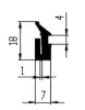 Profil 18x7/1 mm, Silikon60, schwarz, wie auf dem Foto