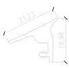 23,23 × 18,98 mm, Profil TVP1010, Fugenabdeck-Profil, TPE 65, schwarz