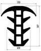 1982 – 33/22 × 37 mm PVC65, schwarz – Fugenabdeck-Belag
