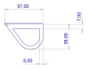 57 x 38 x 2000 mm, TPE 65, schwarz, D-Profil