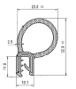 32,9 × 23,5 mm, EPDM 70/EPDM 400, Profile mit Metallverstärkung, schwarz