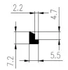 7,2/4,7 × 5,5 mm Silikon 60