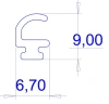 9 x 6,7 mm, PVC 65, schwarz