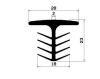 Fugenabdeck-Profil 0904, PVC 65, schwarz