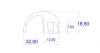 32 x 18,5 mm, PVC 65, schwarz, Profil, 2434871