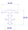 34 x 29 x 20 mm, PVC 65, grau
