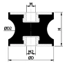 110/85 x 60 mm Silentblock, Typ CT