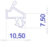 10,5 × 7,5 mm, PVC 65, schwarz