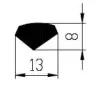 13 x 8 mm EPDM-Keil 70