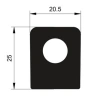 25 x 20,5 mm, PVC 45, schwarz