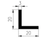 20x20 L-Profil, TPE 65, schwarz