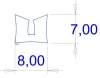 8 x 7 mm, PVC 65, schwarz