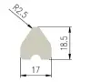 17 x 18,5/R2,5 mm, Stärke 60, grau