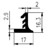 17 x 16,3/2,9 mm EPDM70 – Fugenabdeck-
