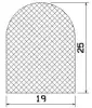 25717/ EPDM65, 25 x 19 mm, schwarz, D-Profil