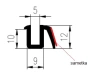 12 x 9/5 mm, U-Profil, EPDM 70, schwarz, mit Samtband 
