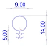 14 x 9/7,8 x 5 mm, TPE 65, grau, TS-041