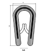 14 x 8 mm, PVC 75, Profil mit Metallverstärkung, schwarz