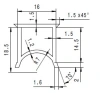 19 x 18 mm, PVC 70, schwarz, Nut 16 mm