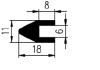 6 × 18 mm U-Profil – PVC 65