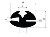 28/8 x 18/5/2 mm, PVC 60, schwarz