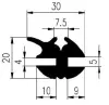 30 x 20/5/4 mm EPDM 70