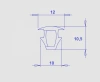 Profil 12/10 × 10,5 mm, PVC/TPE 61, schwarz