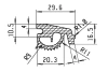 29,6 × 10,5 mm, PVC 65, schwarz
