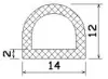 25716/EPDM65 D-Profil